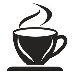 Logo of a Cup Silhouette Set Against a White Background