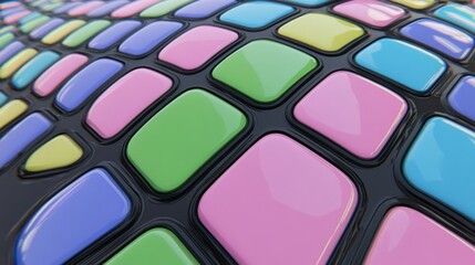 Naklejka premium Abstract Colorful Grid Pattern of Glossy Squares