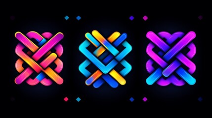 Obraz premium Abstract Colorful Interlocking Geometric Designs