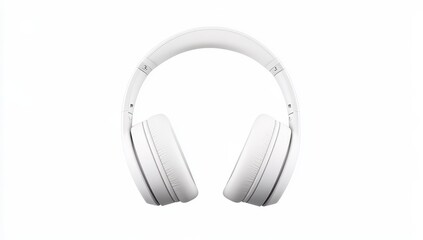 White wireless over-ear headphones isolated on white background. (4)