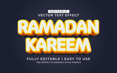 3d editable ramadan text effect typography style template