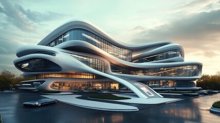 Obraz premium Futuristic Modern Building Architectural Design