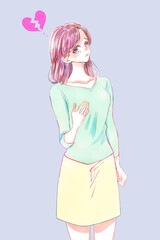 失恋した女性　涙