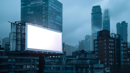 Obraz premium A blank billboard on the street in downtown