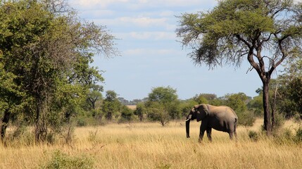 Obraz premium Majestic Elephant in the Savanna