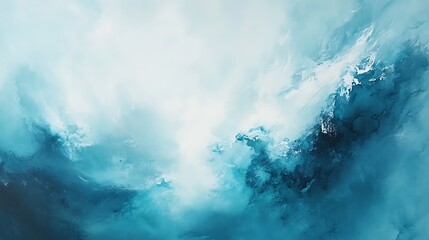 Fototapeta premium A digital artwork with an abstract design, featuring a blend of blue and white colors, representing possibly water or clouds.