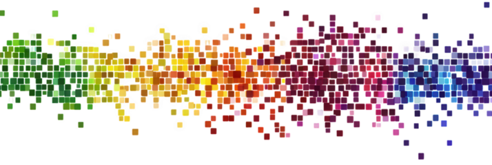 abstract colorful mosaic background of small squares in a wave-like pattern