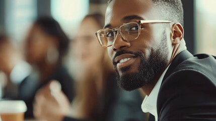 A group of business professionals in a meeting, discussing strategies and seeking guidance for growth.