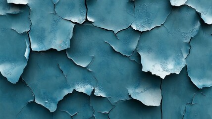 Obraz premium Teal Paint Peeling Reveals Underlying Surface Texture