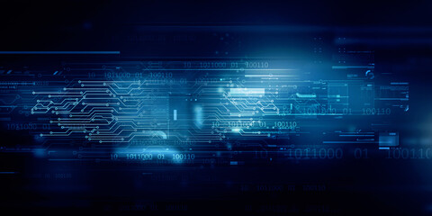 2d illustration Abstract futuristic electronic circuit technology background

