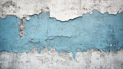 Weathered Wall Shows Blue Paint Underneath White