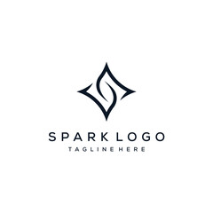 Fototapeta premium simple letter S spark logo design graphic vector