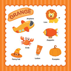 Illustration of isolated color orange group vector