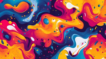 Obraz premium A chaotic explosion of swirling neon colors clashing in a wild abstract pattern