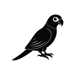 cute parrot black silhouette vector.eps