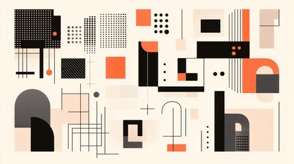 Abstract Geometric Composition Shapes and Lines