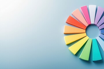 Obraz premium Analyzing family expenses and savings with a colorful wheel chart home office infographic minimalist design educational concept