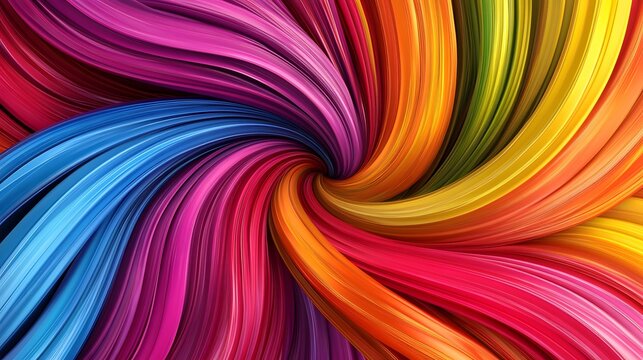 Abstract chaotic pattern of bold colors twisting and blending in a creative swirl of energy