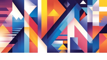 Abstract Geometric Design Colorful Shapes Art