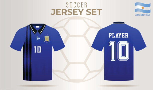 Argentina player 10 jersey front and back view