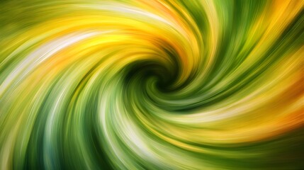 Swirling shades of green and yellow blending together in a chaotic whirl of bold colors