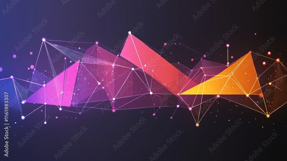 Poster abstract geometric network data visualization design