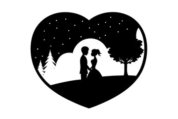 Obraz premium silhouette of a girl with a heart