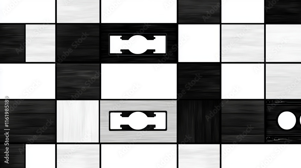 Poster abstract geometric pattern with symbolic elements