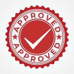 Red Approved Stamp Design with Tick mark