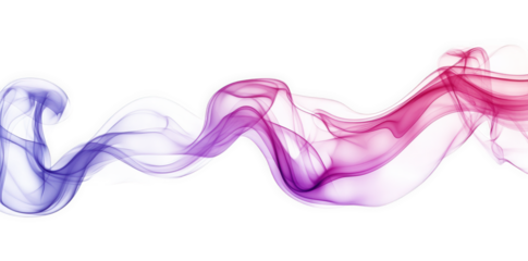 abstract purple and pink smoke wave. isolated on transparent background