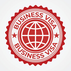 Business Visa Stamp Design in red shade