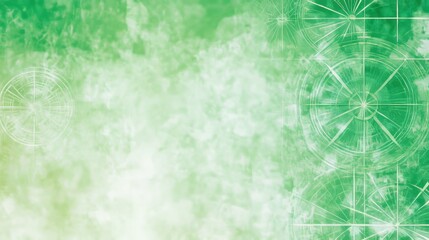 Abstract Green Watercolor Compass Design Background