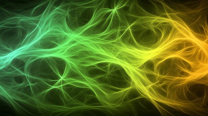 Obraz premium Abstract Green Yellow Energy Flowing Lines