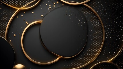 Dark Brown Background with Golden Gridlines and Circles