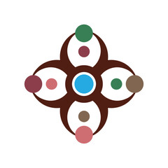 four people aid logo symbol icon
