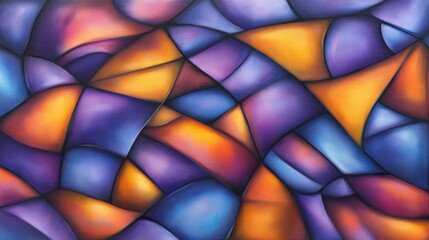 Fototapeta premium Abstract Interplay of Hues Orange, Purple, and Blue