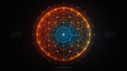 Naklejka premium Abstract Network Sphere Data Visualization
