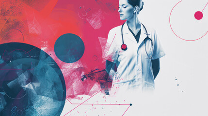 Creative medical banner design, bold typography, eye-catching layout for modern branding