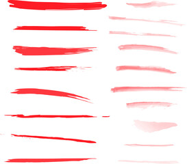 set of watercolor strokes