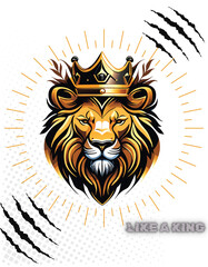 White Black Gold Modern Elegant king Lion T-Shirt 