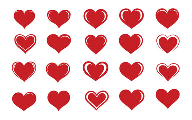 Set Of Heart Shape For Valentine