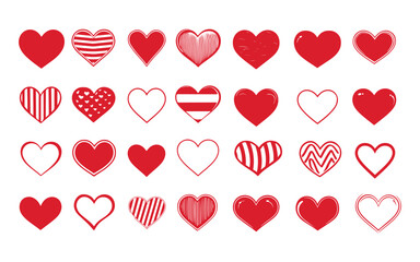 Set Of Heart Shape For Valentine