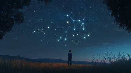 Stargazing Under a Constellation-Filled Sky