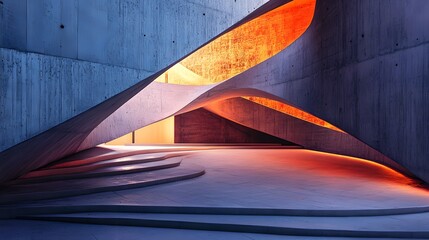 Sharp triangles intersecting with soft curved lines to create an intriguing design of contrasting elements