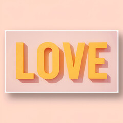 Yellow letters spelling love on a vibrant pink background create a cheerful and affectionate visual