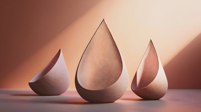 Triangular forms with smooth circular shapes flowing around them creating a perfect contrast between sharp and soft