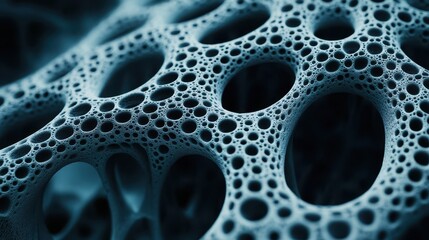 Abstract Blue Porous Organic Structure Texture