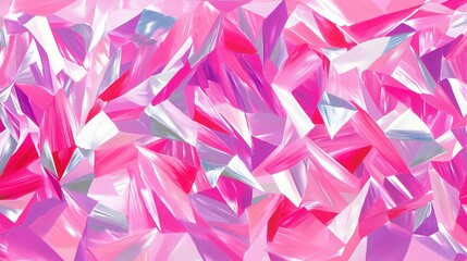 Abstract Pink Crystal Geometric Art Painting