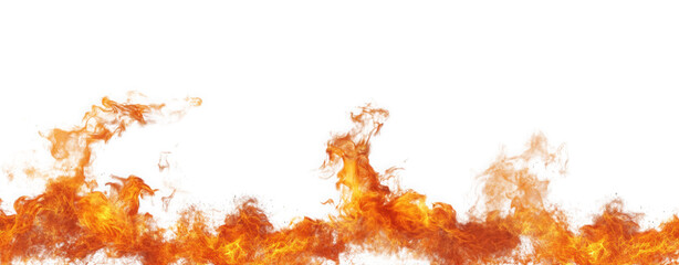 Obraz premium flames of fire isolated on a transparent background. with a large copy space above