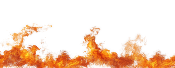 flames of fire isolated on a transparent background. with a large copy space above